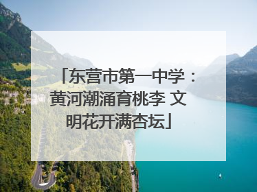 东营市第一中学：黄河潮涌育桃李 文明花开满杏坛